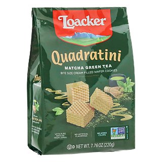 Loacker Quadratini Matcha Wafer Bite Size Cookie Bag 7.76 oz 6ct