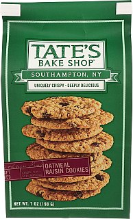 Tate's Bake Shop Oatmeal Raisin Cookies 7 oz Bag