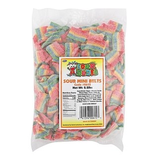 Sour Dudes Assorted Color Turkish Gummy Mini Belts 2.2 lb