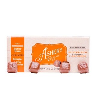 Asher's Milk Chocolate Butter Rum Caramel Gift Box 5.2oz 6ct