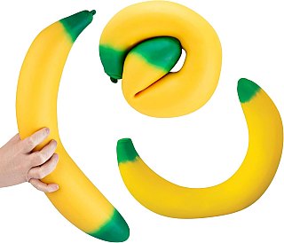 Easy Sqweezy Giant Stretchy Banana 15-Inch Squishy Squeeze Toy