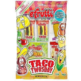 efrutti Gummi Theme Bag Taco Twosday Shelf Tray 2.7oz 12ct
