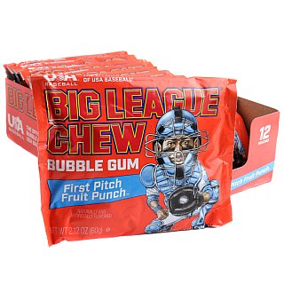 Big League Chew Fruit Punch Pouch Gum 2.12 oz 12 ct