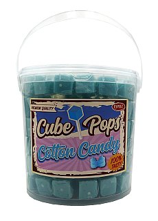 Espeez Retro Cube Pop Lollipop Cotton Candy Blue 100 ct Tub