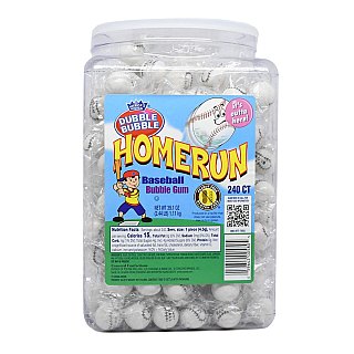 Dubble Bubble Home Run Baseball Bubble Gum Gumballs 240 ct