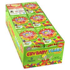 Cry Baby Tears Extra Sour Candy 24 Count 1.97 Ounce Boxes Tray