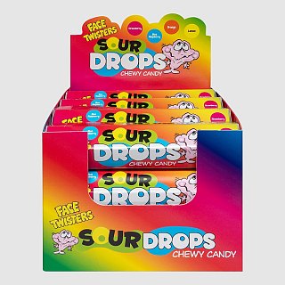Face Twisters Sour Drops Chewy Candy 3.53oz 12 ct