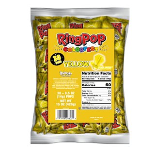 Ring Pop All Yellow Lemonade Lollipop Candy 30ct