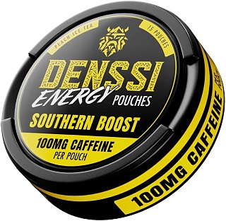 Denssi Energy Caffeine Pouches PEACH ICE TEA 15ct Tin 8 Pack