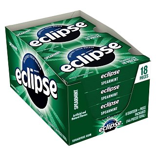 Eclipse Spearmint Chewing Gum 8 Count 18 Pieces Each Tray