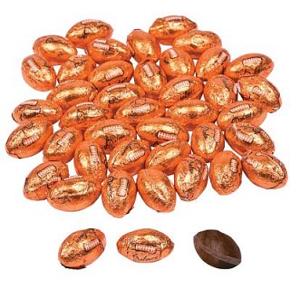 Palmer Chocolate Flavored Foil Football Balls 5 lbs