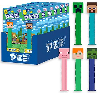 Pez Minecraft Candy Dispensers Blister Pack 12 ct Tray