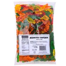 Kervan Assorted Flavors Dinosaurs 5 Pound Bag Bulk