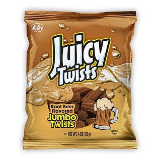 Kenny's Juicy Twists Jumbo Root Beer Flavor 4oz 12ct Peg