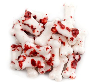 Clever Dextrose Halloween Bloody Bone Candy White Red 2.5 lb