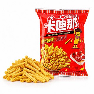 Cadina Taiwan Tomato Texas Fries Chip Straws 1.3 oz 12ct