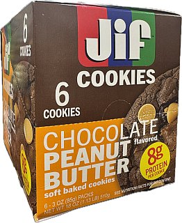 Jif Soft Baked PROTEIN Cookies Chocolate Peanut Butter 3oz 6ct