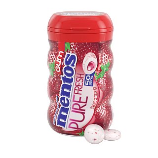 Mentos Gum Big Bottle Pure Fresh Strawberry 50ct 4 Pack