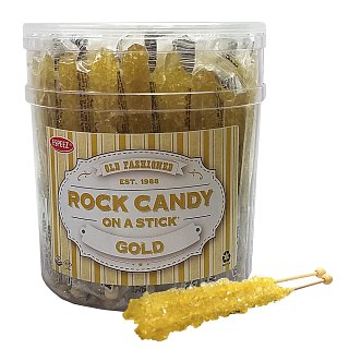 Espeez Gold Rock Candy On a Stick Jar 36 ct 6.5 "