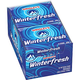 Wrigley's Winterfresh Gum 10 Count 15 Pieces Each Tray