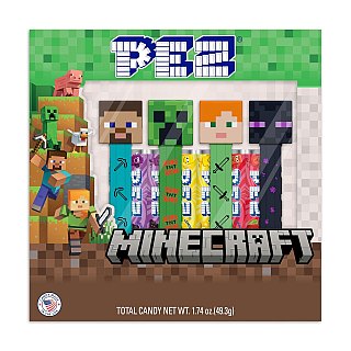 Minecraft PEZ Gift Set (4 Minecraft Dispensers + 6 Rolls Candy) 1.74oz