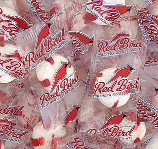Red Bird Soft Peppermint Candy Mints Red White Puff 5 lb
