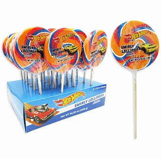 Hot Wheels Swirly Lollipop Orange Blue Blueberry 3.5 oz 24 ct 8" tall