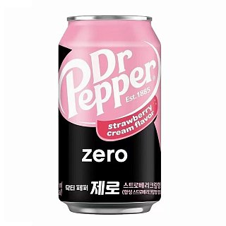 Dr Pepper Korea Strawberry Cream Flavor Soda Can 12 oz 12 Pack