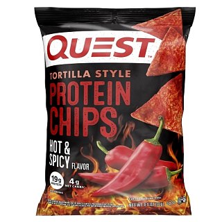 Quest Protein Chips Hot & Spicy Tortillas 1.1 oz 8ct Tray