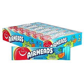 Airhead Singles Sour Blue Blast 36 Bars 0.55 Ounce Tray