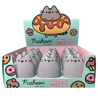 Boston America Pusheen Cat Strawberry Candy Tin 1.5 oz 12 ct Tray