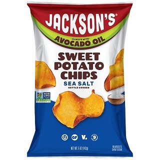 Jacksons Sweet Potato Chips Sea Salt Avocado Oil 5oz 12ct
