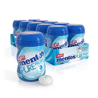 Mentos Pure Fresh NANO Gum Cup Freshmint 10 Piece 10 Packs