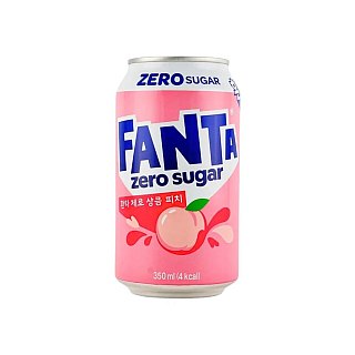 Fanta Korea Zero Sugar Peach Soda Can 350ml 12 Pack