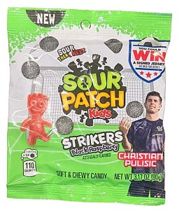 Sour Patch Kids Black Raspberry Strikers Soccer 3.17oz 12ct