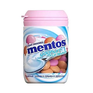 Mentos Korea Import Chewy Dragees Yogurt Fruit Mix 4.23 oz Cup 6ct Tray