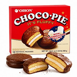Orion Korea Chocolate Pie Marshmallow Cake 12ct Box 8 Pack