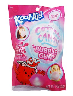 Kool-Aid Popping Cotton Candy BUBBLE GUM 1 oz Bag 12 ct Tray