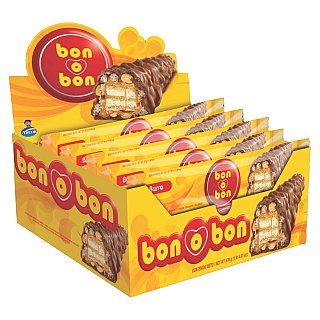 Bon o Bon Chocolate Caramel Crispy Wafer Candy Bar 48g 12 ct