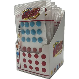 Mega Candy Buttons 4 Flavor 0.75oz  12 ct Display Tray