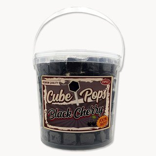 Espeez Retro Cube Pop Lollipop Black Cherry 100 ct Tub