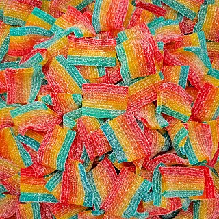 Docile Brazilian Sour Rainbow Mini Candy Gummy Belts 5.5 lb