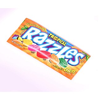 Razzles Tropical Flavor Candy Gum 24 Count 1.4 ounce