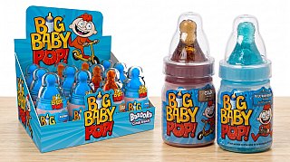 Bazooka UK Big Baby Pop Bottle Lollipop Cola Raspberry 32g 12 ct