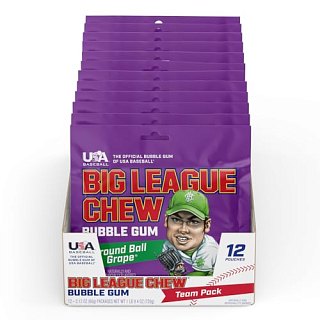 Big League Chew Bubble Gum Grape 2.12 Oz 12 ct