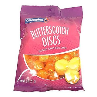 Colombina Butterscotch Discs Hard Candy 8oz Bag 12ct