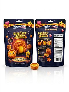 Nauti Labs Egg Tart Caramel Custard Gummy Candy 8oz 6 pack