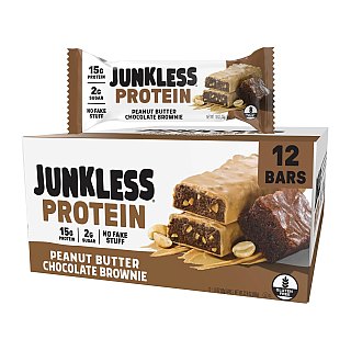Junkless Protein Bar Peanut Butter Chocolate Brownie 1.9oz 12 ct