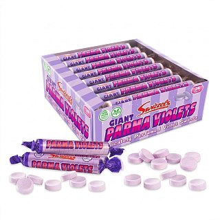 Swizzels UK Giant Parma Violets Candy Rolls 40g 24ct