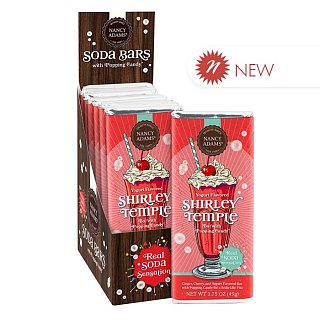 Nancy Adams Milk Chocolate Shirley Temple Popping Candy Bar 1.75oz 12ct